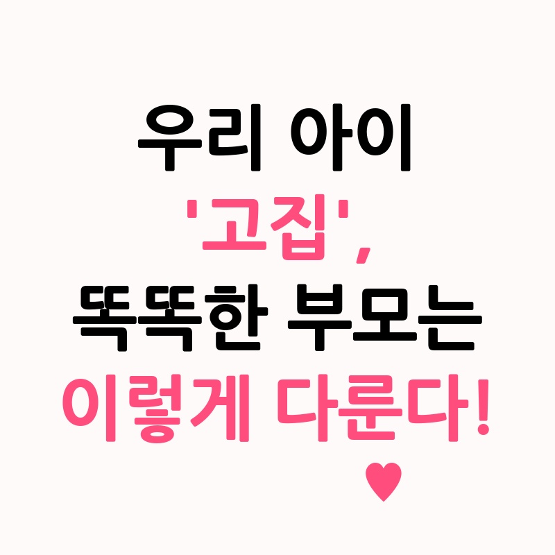 우리 아이 '고집', 똑똑한 부모는 이렇게 다룬다! 긍정적 변화 이끄는 3단계 대화법